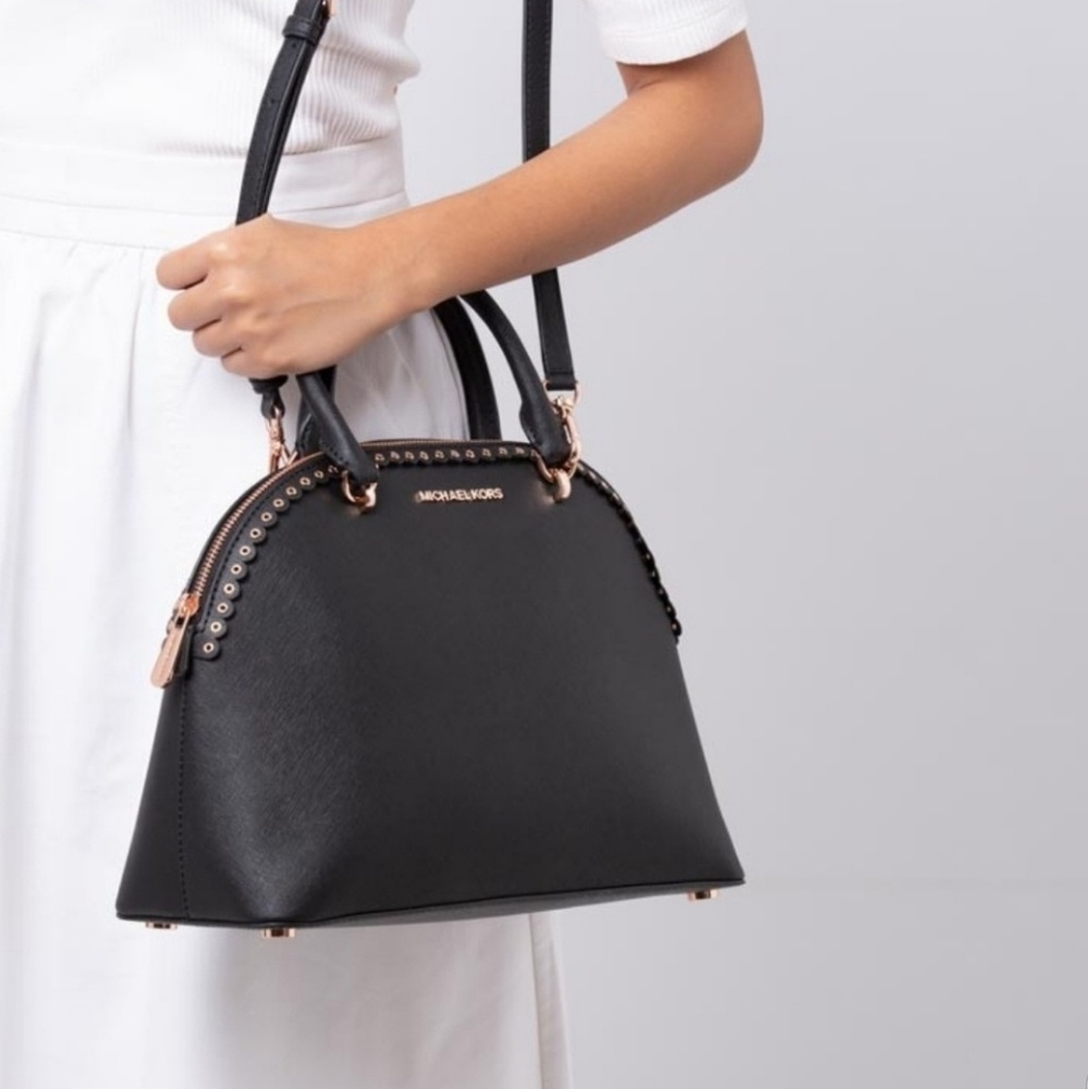 ⚠️SALE⚠️ Michael Kors Emmy Large Satchel Bag Black - Picture 6 of 6